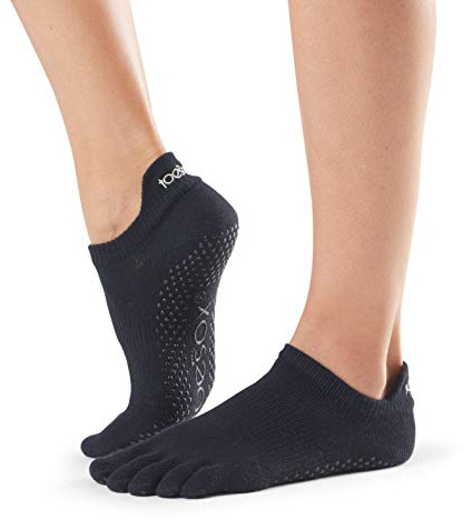 toesox Männer und Frauen 1 Paar Ausführliche Toe Organic Cotton Low Rise Yoga Socks In Black 6-8,5 Unisex Schwarz