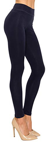 EttelLut BaumwollSpandex Grund Knit Jersey Regular Voll-Gamaschen-Hosen Navy S