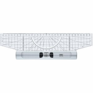 M+R Roll-Lineal 30cm Acrylgals Winkelmesser Lupe