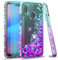 LeYi Custodia per Huawei P20 Lite Glitter Cover con Vetro Temperato,Brillantini Diamond Silicone Sabbie Mobili Bumper Case per Custodie Huawei P20 Lite Donna ZX Turquoise Purple Gradient
