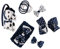 French Toast Kid's School Uniform Polka Dot Headbands and Ponytail Holders, 4-pack, Navy Blue & White, One Size