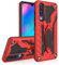 MILAN NICE Funda para Huawei P20 Pro de Silicona y PC Antigolpes Carcasa Protectora Anti-arañazos y Antideslizante con Soporte Incoporado (Rojo)