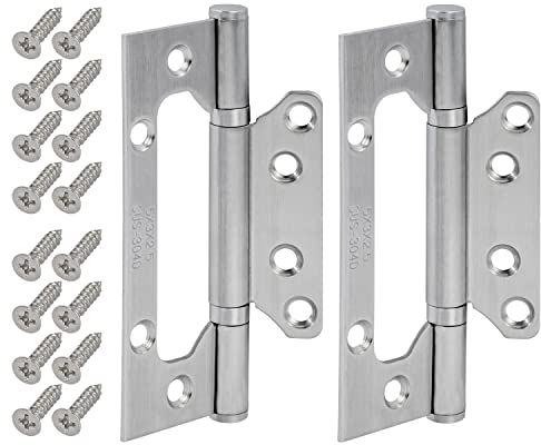 Stahlia Scharniere klappbar Türscharniere 125mm (1 Paar) Türscharnier Edelstahl schmale Montagefläche Türband Scharniere Gartentor Federscharnier Beschläge Klappscharnier