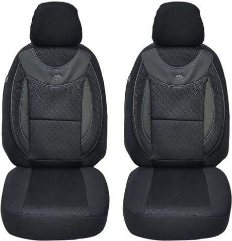 BREMER SITZBEZÜGE Maß Auto Schonbezüge kompatibel mit Nissan Micra K13 Fahrer & Beifahrer Set ab 2010-2016 / Auto Sitzbezüge Schonbezug Set Autositzbezüge 2er Pack in Schwarz (G102)