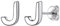 ChicSilver fashion Buchstabe Ohrringe aus 925er Sterling Silber Alphabet J Ohrstecker mit Geschenkebox für Sie und Ihre Geliebt