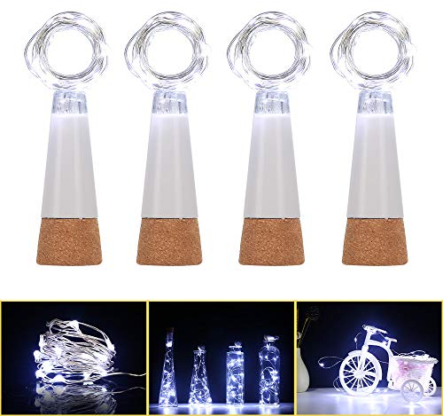 Ceepko Luces de corcho para botella de vino, luces de cadena de cobre USB (cadena de 59 pulgadas) –Luces de hadas para interiores al aire libre Halloween(Paquete de 3 / Blanco cálido constante)