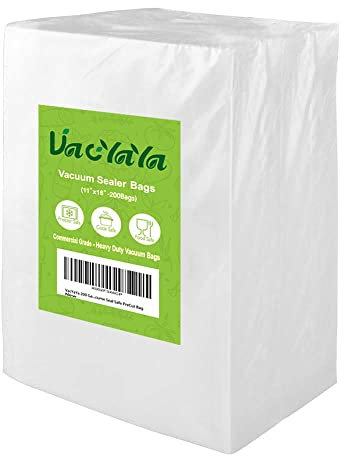 Premium Vakuumbeutel, 15.2 x 3.7 l, 27.9 x 40.6 cm, Vakuumierer, für den gewerblichen Gebrauch geeignet für Gefrierschrank und Sous Vide Vakuumbeutel, vorgeschnittene Beutel Gallon11x16(200Bags)