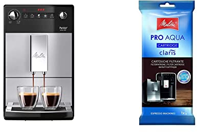 Melitta Purista F 230-101 Kaffeevollautomat mit flüsterleisem Kegelmahlwerk + Filterpatrone für Kaffeevollautomaten
