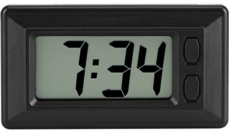 LANTRO JS LCD Digital Auto Uhr Mini Table Car Armaturenbrett Schreibtisch Uhr mit Klebepad Datum Zeit Kalender Display 77 x 42.4 x 17.7mm