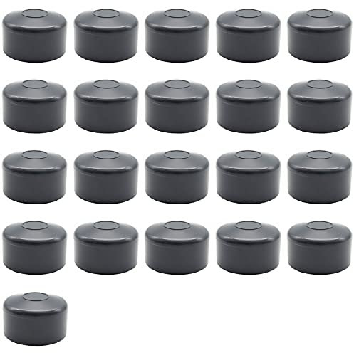 Enkotrade 21 Stück Zaunkappen Anthrazit für Außenmaß Ø 43mm, Rohrkappen aus hochwertigem Kunststoff, Pyramide Rund Zaunpfostenkappen Pfahl Deckel Zaunabdeckung