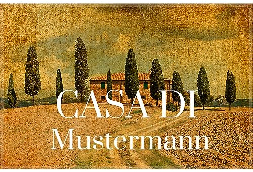 Manutextur Fußmatte mit Namen - Motiv Casa Di - viele Daheim-Motive - Schmutzfangmatte personalisiert - Größe 50x80 cm - persönliches & individuelles Geschenk