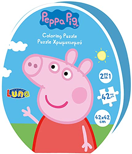Luna 2-in-1-Puzzle für Kinder, Peppa Wutz, 42 Teile, XL, 42 x 42 cm