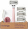 Flamingo Rasoirs 5 lames femme - 1 manche rasoir + 4 recharges 5 lames + 1 support douche - Rose