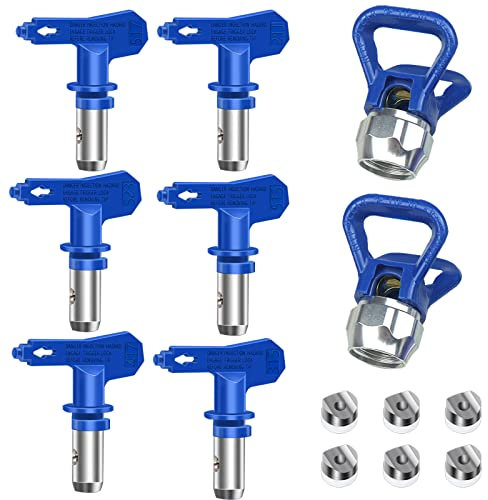 Reversible Spray Tips, Reversible Airless Paint Sprayer Nozzle Tips Airless Paint Spray Guns Airless Tips Guard Base Sprayer for Homes Buildings Decks (211, 315, 417, 517, 515, 523, 246215)