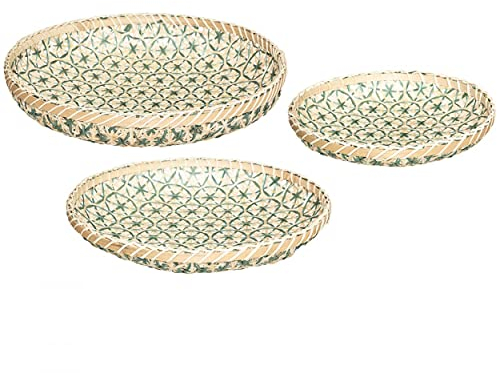 Hogar y Mas Bandeja Decorativa BAMBÚ Natur GUEKE Set 3