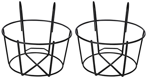 Angoily 2 Pezzi Porta-Vaso in Ferro Da Appendere, Gancio Rotondo Supporto Fiori, Ferro Giardinaggio Supporto di Vaso Fiori, Adatto Per Balcone, Giardino, Interni, Esterni