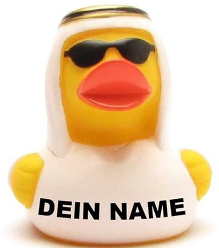 Badeente - personalisierbar (Scheich Ente)