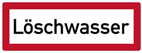 MBS-SIGNS Aufkleber Brandschutzzeichen Löschwasser Hinweis Schild Folie selbstklebend ähnl. DIN 4066 | 297x105mm Made in Germany