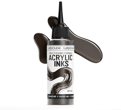 KAMENSKAYA-Acryltinten für Künstler - 'Dunkelbraun' Acryltinte, 3.38 Fl Oz (100 ml)