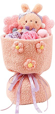 LICHENGTAI Ramo de Animales de Peluche, Mini Conejo de Felpa Animal Flor Conejo Muñeca Ramo Decoración, Ramo de Peluches para Regalar en San Valentín, Ramo de Novia Artificial
