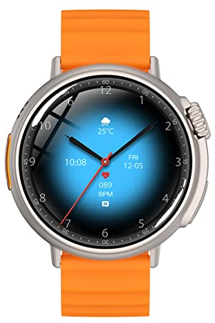 Aliwisdom Smartwatch per Uomo Donna, Display AMOLED da 1.6’’ Smart Watch Rotondo con chiamate Bluetooth e promemoria Whatsapp, Fitness Tracker Impermeabile Orologio sport per iPhone Android (Argento)