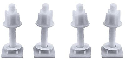 4 tornillos para tapa de inodoro, cubierta de inodoro de plástico, perno de bisagra para reparación de asiento de inodoro, ajuste para la mayoría de asientos de inodoro, reparación de baño