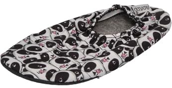 Slipstop Kinder Hausschuhe Badeschuhe PANDA black white