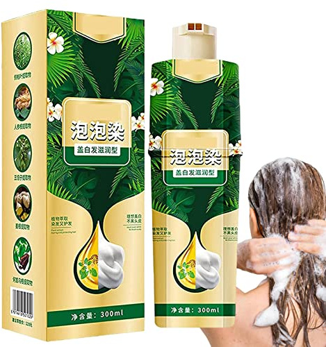 Bubble Pflanzen-Haarfärbemittel-Shampoo | 300 ml Instant Fast Hair Dye Color Waschcreme Magic Hair Dye Shampoo | Färbendes Schaumshampoo in verschiedenen Farben Rianpesn