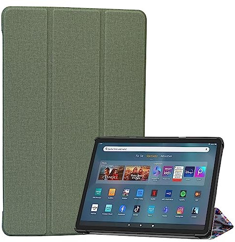 ZhaoCo Funda Delgada para Amazon Fire MAX 11 Tablet de 13ª generación (Versión 2023), Funda Protectora de Cuero de PU con Automática Sueño/Despertar - Verde