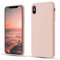 CALOOP Liquid Silicone Case Designed for iPhone Xs Max Case 6.5 inch, Full Body Protective Covered Silky-Soft Anti-Scratch Gel Rubber Slim Shockproof Cover with Microfiber Lining, Sand Pink