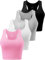 Star Vibe 4 Stücke Sport Crop Top Set Damen Basic Sporttop Tanktops Frauen Yoga Sport Top Damen Fitness Black/Light Grey/White/Pink S