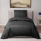 Dreamzie - Bettwäsche Set 135x200 cm mit 1 Kissenbezügen 50x70 cm Schwarz - Bettbezug 135x200 Einzelbett aus 100% Mikrofaser - Zertifiziert ohne Chemikalien (Oeko TEX)
