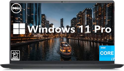 Dell Inspiron 15.6 Inch FHD Business Laptop, Intel Core i7-1255U, 32GB RAM, 1TB SSD, Windows 11 Pro, Backlit Keyboard, Webcam, WiFi, Carbon Black