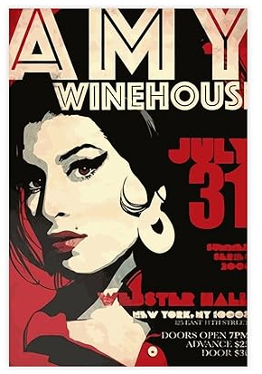 BSapp Amy Winehouse Poster auf Leinwand, Schlafzimmer-Dekor, Sportlandschaft, Büro, Raumdekoration, Geschenk, 30 x 45 cm
