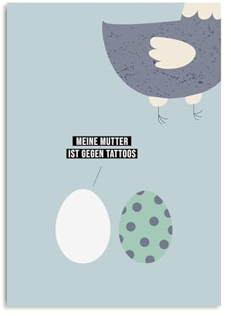 Nastami Osterkarte Postkarte Ostern Geschenk Ostern (Osterkarte TATTOO)