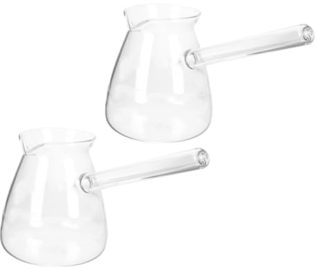 Zerodeko 6 STK Milchkännchen aus Glas türkische Kaffeekanne Kaffee-Cezve Wasserkocher Kaffeetasse Milchtopf aus Glas aus klarem Glas Handlich Schokolade Tee Herd Kochen