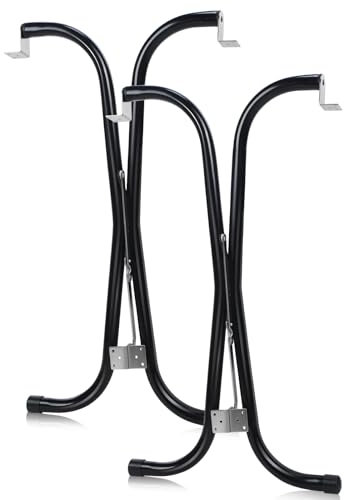 RattanView Lot de 2 pieds de table pliables de 69,8 cm pour camping-cars et remorques cargo - Noir