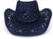 Cowboyhut Strohhut Damen Herren Sommerhut Sonnenhut Strandhut Westernhut Panamahut Unisex Cowboy Hut Cowgirl Hüte Faltbar Krempe Sommerhut (DE/NL/SE/PL, Alphanumerisch, Einheitsgröße, Navy blau)