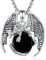 EUDORA Harmony Ball Wikinger Drachen Obsidian Kette für Damen Herren, Vintage Drachen Obsidian Halskette Anhänger Gothic Amulett Energie Schmuck Geschenk für Frauen Herren Papa Mutter, 20 +24