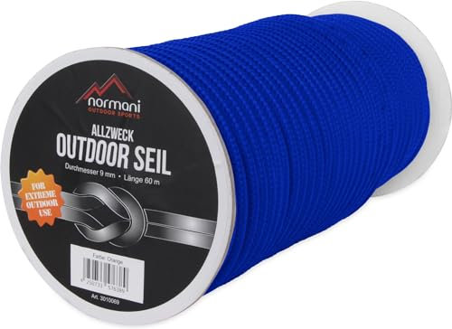 normani Allzweck-Outdoor-Seil, 9 mm x 60 Meter Farbe Blau
