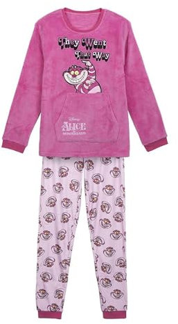 CERDÁ LIFE'S LITTLE MOMENTS Pijama Largo Coral Fleece Disney Alicia Set di Pigiama, Rosa, S Donna