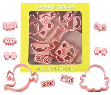 Stampo per biscotti fantasma, stampo per tagliare biscotti | Kit stampi per stampini per biscotti fantasma di Halloween | Tagliabiscotti con motivo fantasma per cioccolato, ripieni di torte, decorazio