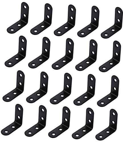 KITANDOVE 20St Eckcode ordnerregal abstellregal schuhbank schuhregal schlusserhänger ladeneinrichtung Regal Eckhalterung Eckregalstrebe Eckregalträger Eckwinkelregal Rostfreier Stahl Black