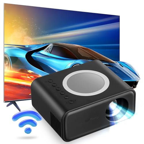 Beamer Full HD 1080P Mini Beamer Tragbar Video Projektor Heimkino für Smartphone/HDMI/USB/AV/Fire Stick/PS5