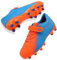 LECYGNB Boys Football Boots Kids Girls Athletics Training Astro Turf Soccer Shoes Teenager Profession Competition Indoor Outdoor Sneakers Unisex Blue Orange UK 2.5
