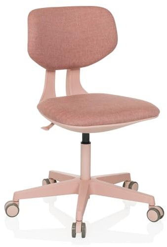 hjh OFFICE Kinderdrehstuhl mit höhenverstellbarer Rückenlehne Kid Colore Mitwachsender Schreibtischstuhl für Kinder von 6-12 Jahre, Rosa