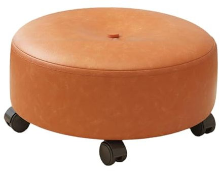 F Fityle Niedriger Rollhocker mit Rädern mit universellen Drehstrichrädern Moderne robuste Fußstütze für Wohnzimmer Garage Office, Orange