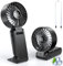 POIFL Ventilateur Portable, Mini Ventilateur Portable avec Écran et Lanière, 5 Vitesses, Silencieux Ventilateur de Bureau Pliable, 3800 mAh Ventilateur USB pour Voyage, Cours, Éventail Main/Bureau/Cou