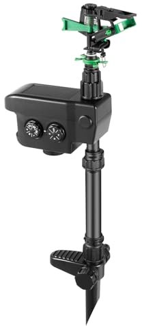 Motion Activated Sprinkler Animal Repellent, Garden Sprinkler, 0-270° Water Spray's Angle, 800mAh x 4 Batteries, Continuous Watering Time 10-30 mins, for Garden Orchard Lawn