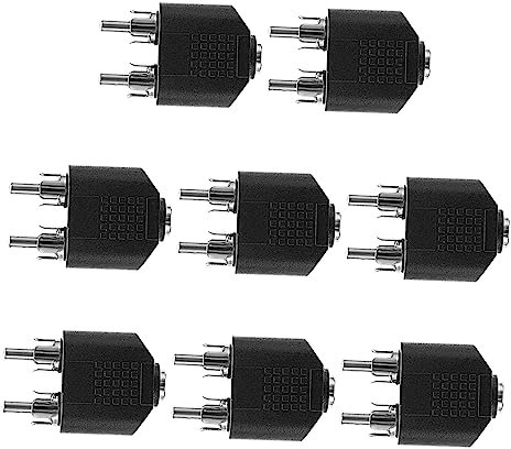 Lurrose 8pezzi Adattatore Splitter Maschi Per Audio Stereo Connettore Angolare Retto